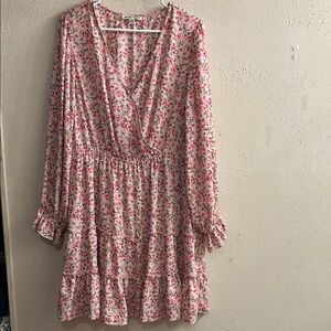 Inspired Hearts Pink Floral Long Sleeve Dress